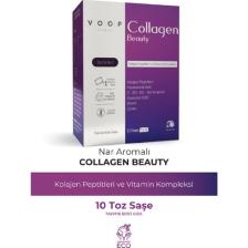Voop Collagen Beauty Yüksek Biyoaktif Hidrolize Kolajen %100 Saf Ve Doğal - 10 Toz Saşe