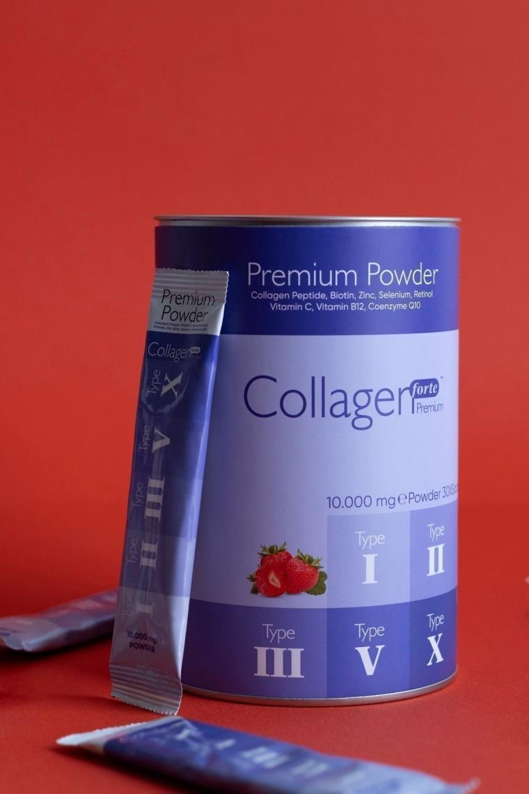Collagen Forte Platinum Premium Powder (Toz) 5 Tip Kolajen 10.000 mg x 30 Şase, Orman Meyveli Aroma