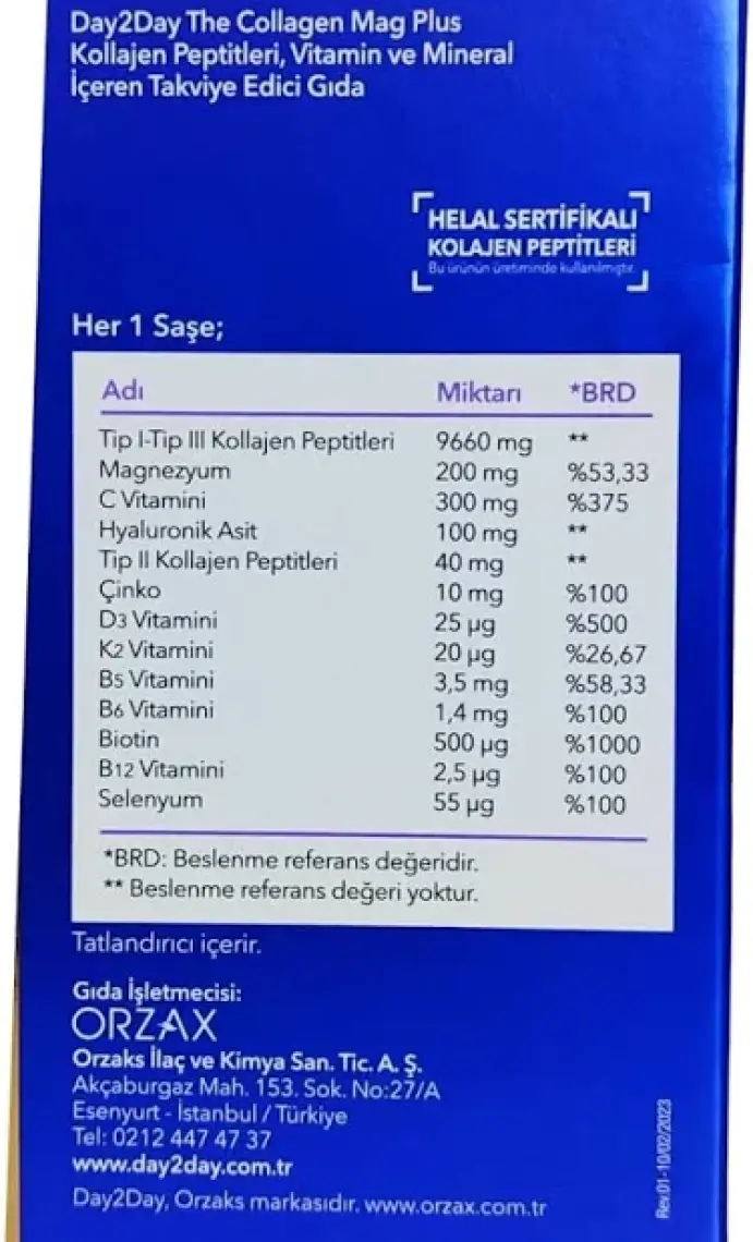 Day2day The Collagen Mag Plus 30 Saşe