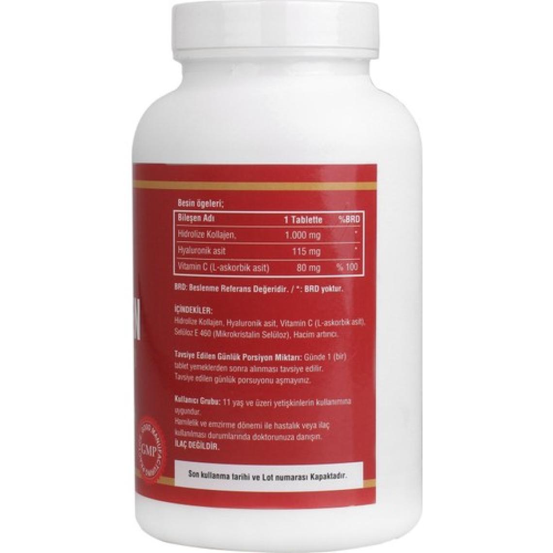 Ncs Hidrolize Collagen 1000 Mg Hyaluronic Acid C vitamini 2 KUTU 180 TABLET