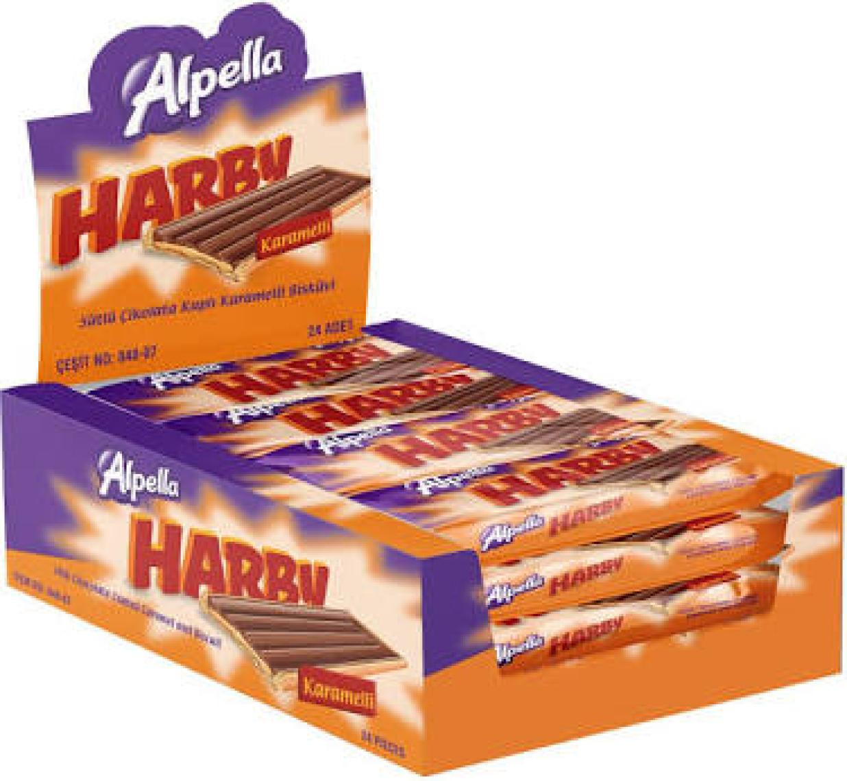 Ülker Alpella Harby Karamelli Kaplamalı Bisküvi 25 gr 24'lü