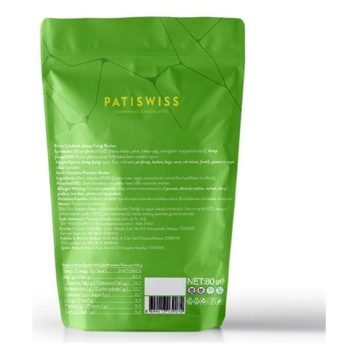 Patiswiss Rocher Bitter Çikolatalı Antep Fıstıklı