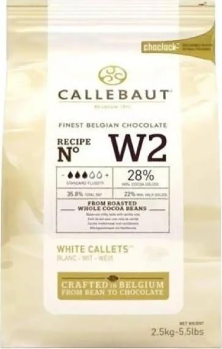 Callebaut W2 Beyaz Kuvertür Drop Çikolata 2.5 Kg