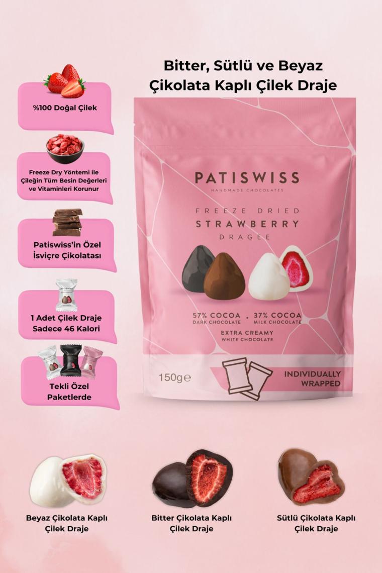 Karışık Çikolatalı Çilek Draje 150 G