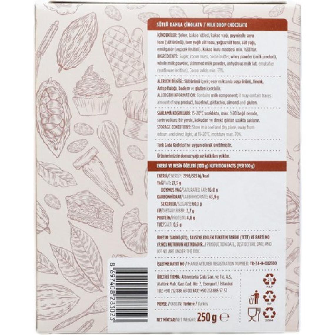 Altınmarka Alt 161 Sütlü Damla Çikolata  250G