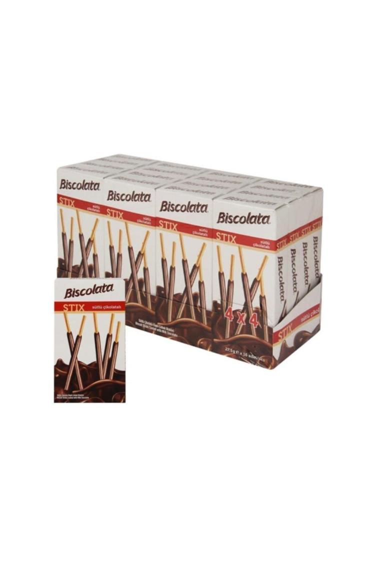 Biscolata Stix Sütlü Çikolatalı 27,5 Gr X 16 Ad