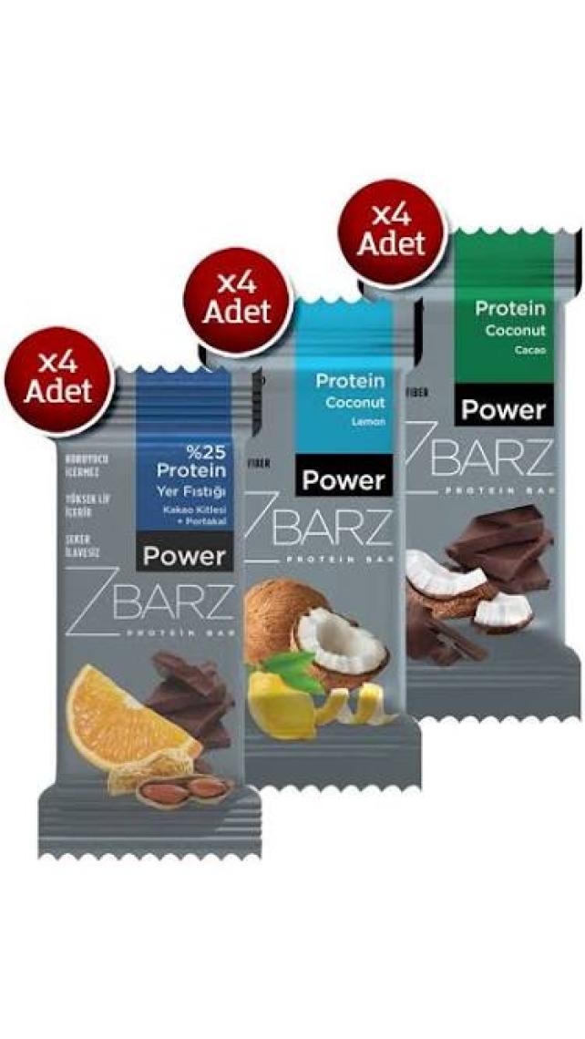 Zbarz Power Protein Karışık Kutu 12'li (3 Çeşit)