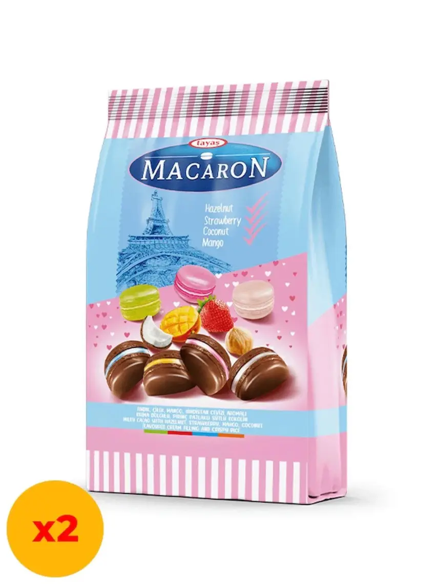 Tayaş Macaron Karışık Dikey Poşet 500 gr x 2