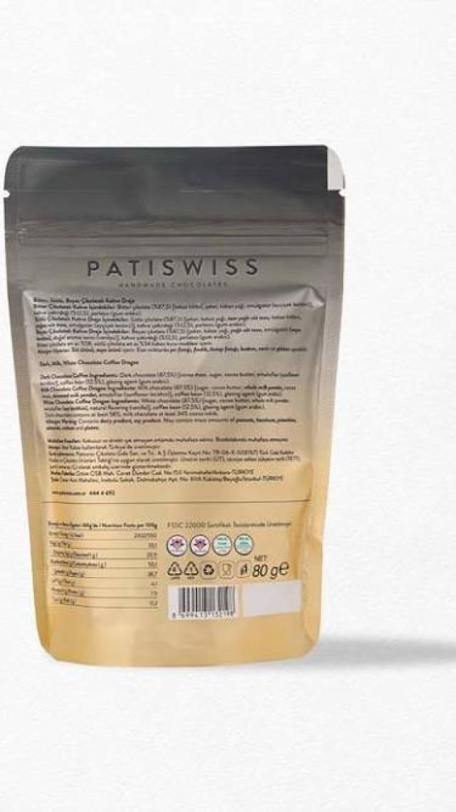 Patiswiss Bitter, Sütlü, Beyaz Çikolatalı Kahve Draje 80G