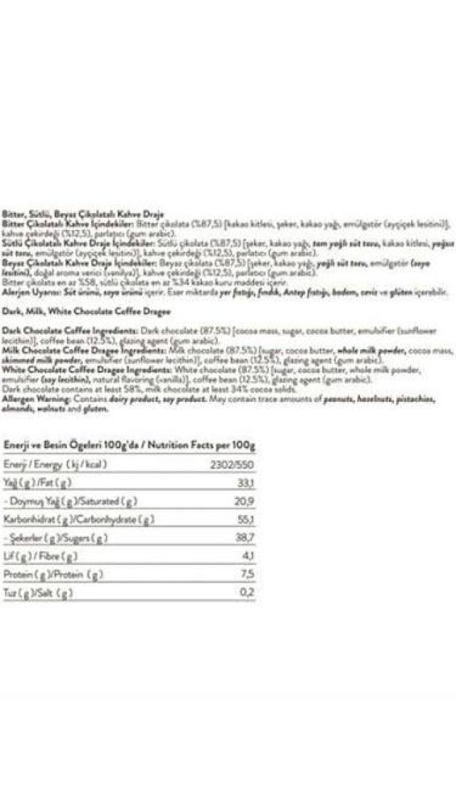 Patiswiss Bitter, Sütlü, Beyaz Çikolatalı Kahve Draje 80G