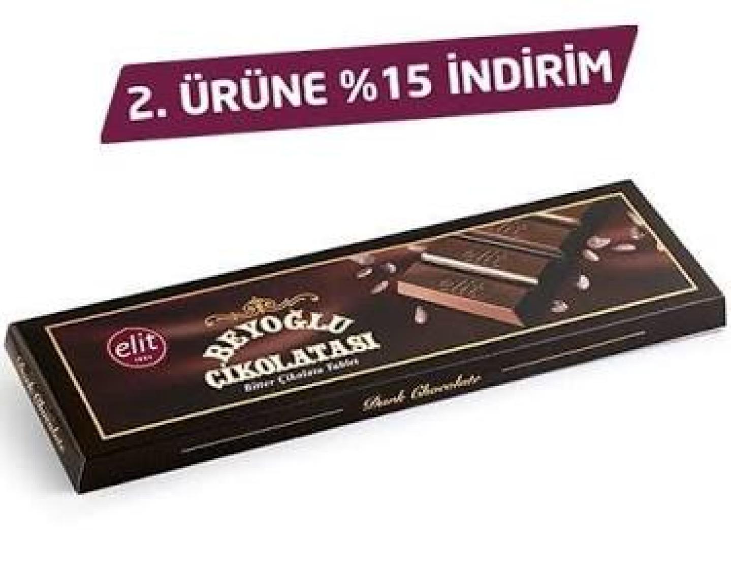 Elit Meşhur Beyoğlu Çikolatası Bitter Tablet Çikolata 300g Glutensiz