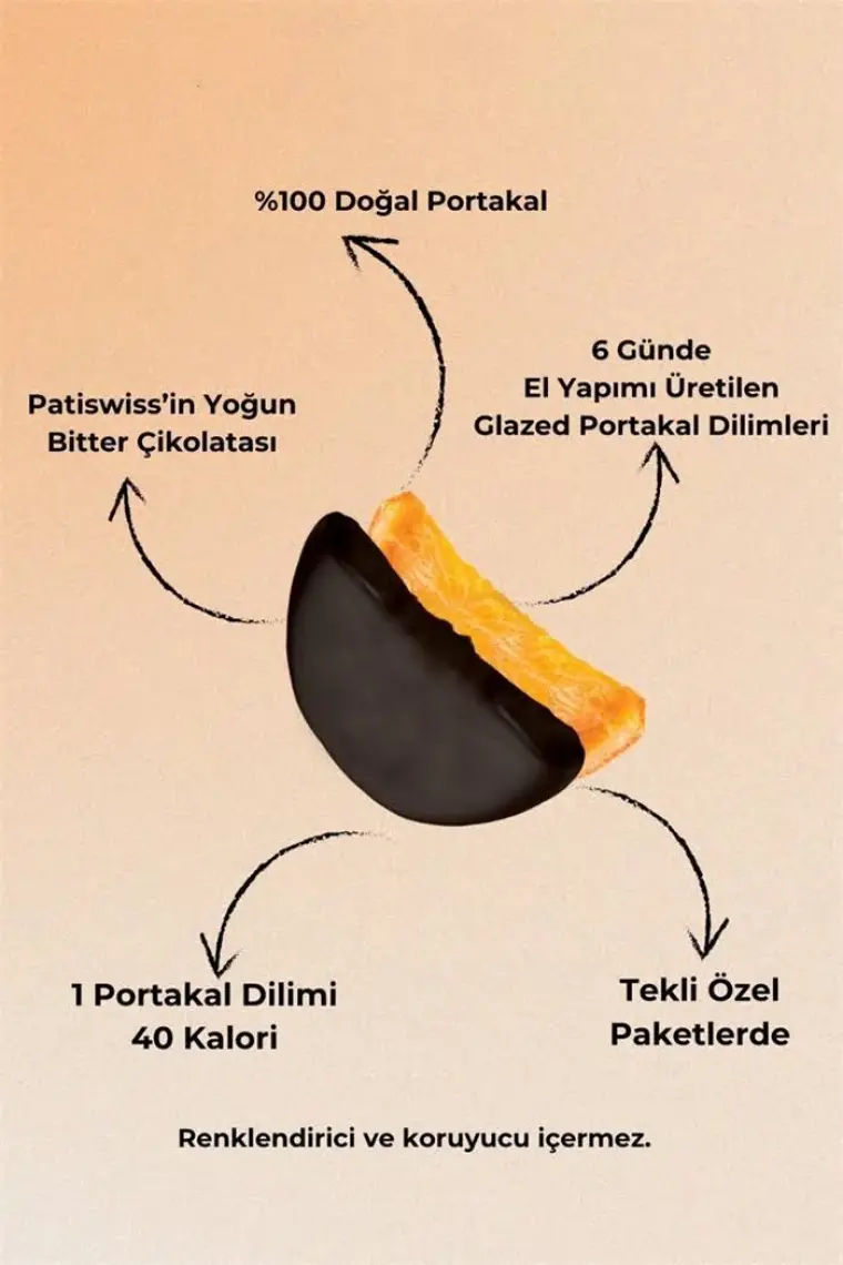 Patiswiss Tam Kaplı Portakal Dilimleri 150g