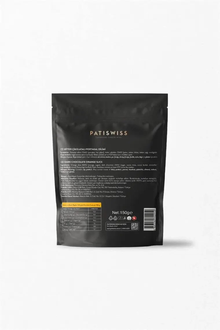 Patiswiss Tam Kaplı Portakal Dilimleri 150g