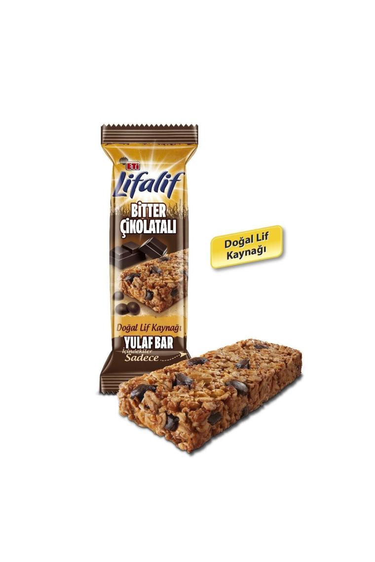 Lifalif Bitter Çikolatalı Yulaf Bar 35 g x 12 Adet