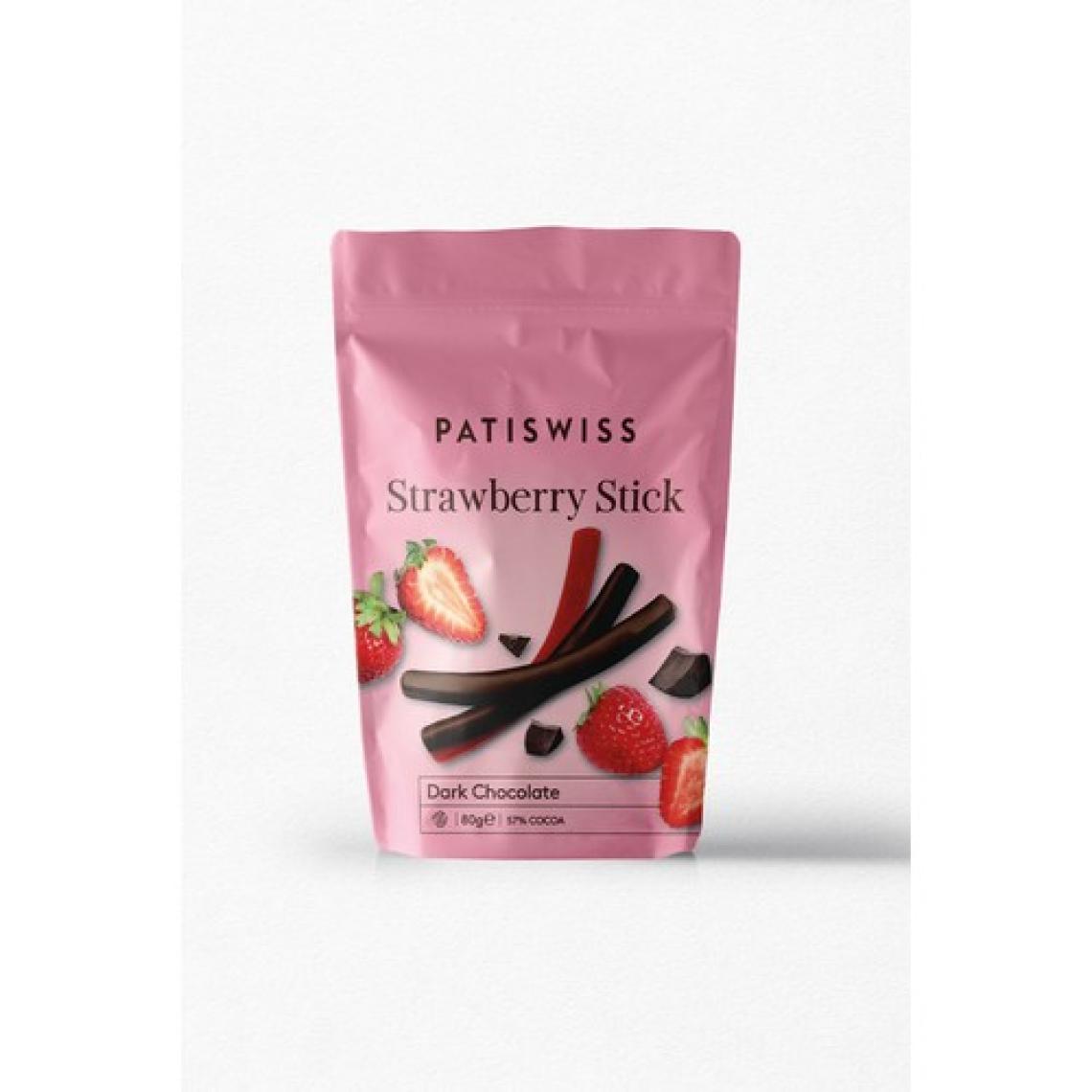 Patiswiss Bitter Çikolatalı Çilek Çubukları 80g