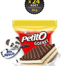 Petito Bol Sütlü KremalI Sade Kakaolu Gofret 26 g x 24 Adet