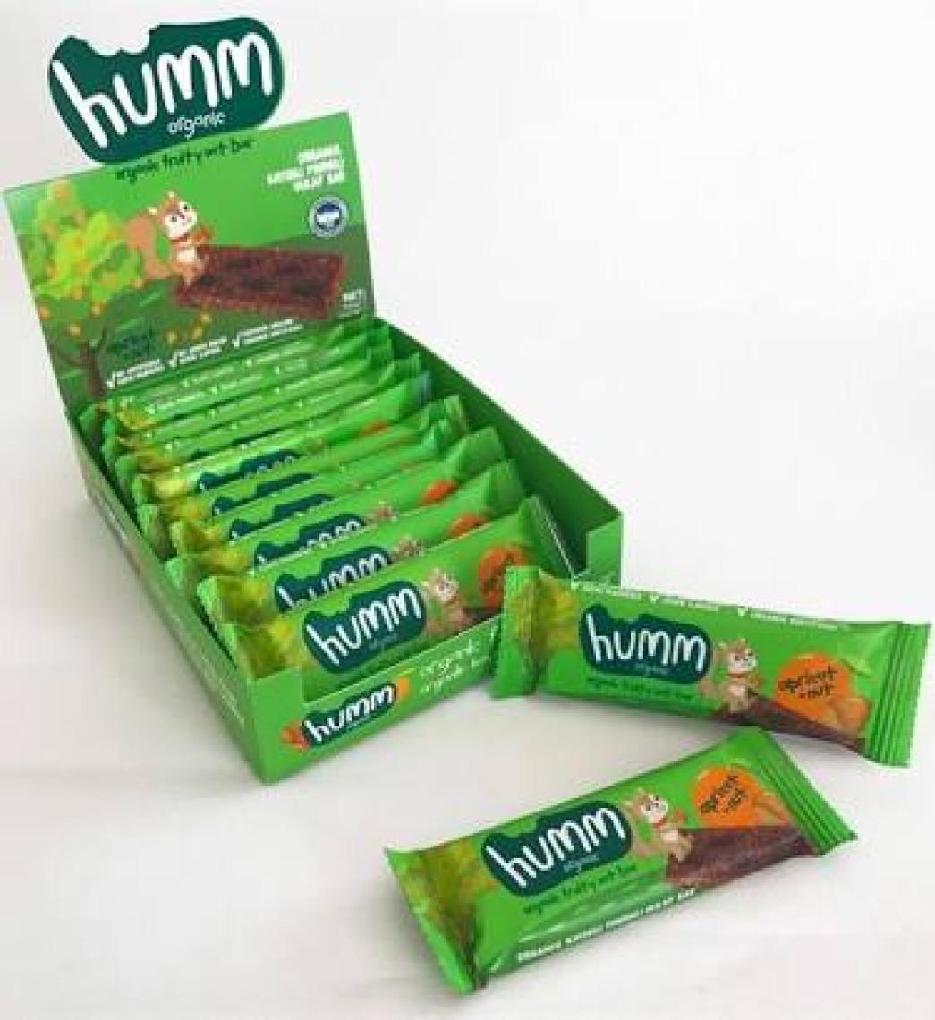 Humm Organic - Organik Vegan Kayısılı ve Fındıklı Yulaf Bar Atıştırmalık Paketi - 12 Adet
