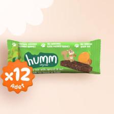Humm Organic - Organik Vegan Kayısılı ve Fındıklı Yulaf Bar Atıştırmalık Paketi - 12 Adet