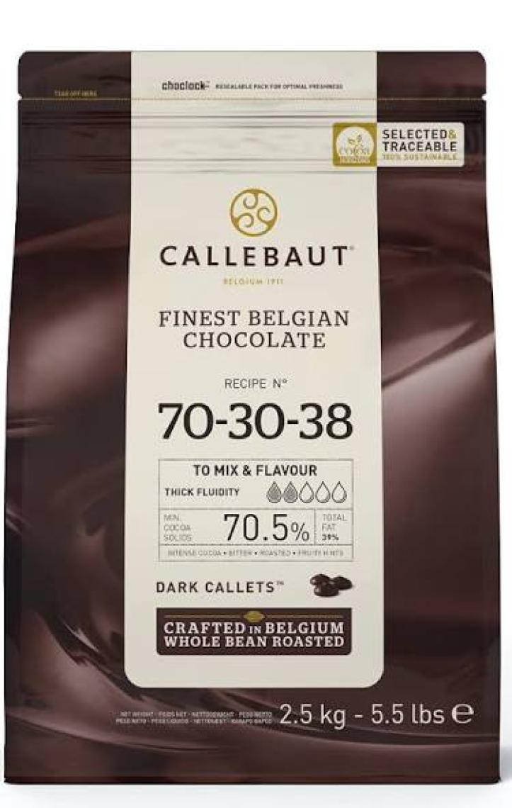 Callebaut 70-30-38 Ekstra Bitter Kuvertür Drop Çikolata 2.5 Kg
