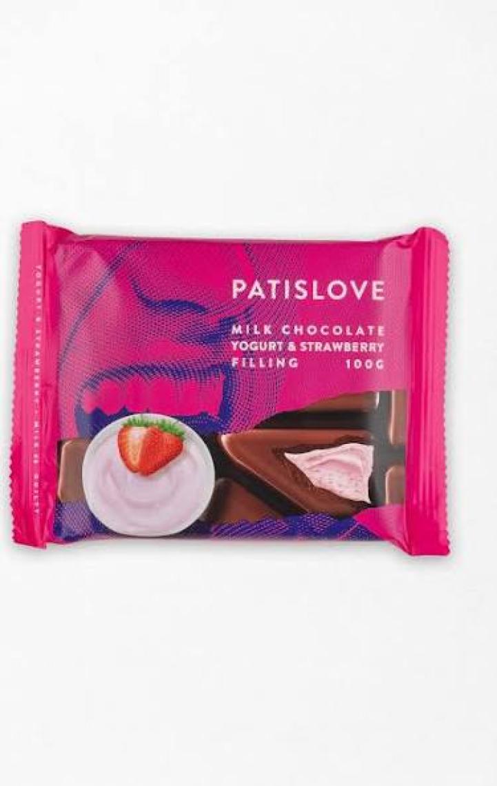 Patiswiss Guilty Çilekli Yoğurt Dolgulu Sütlü Tablet Çikolata 100 gr
