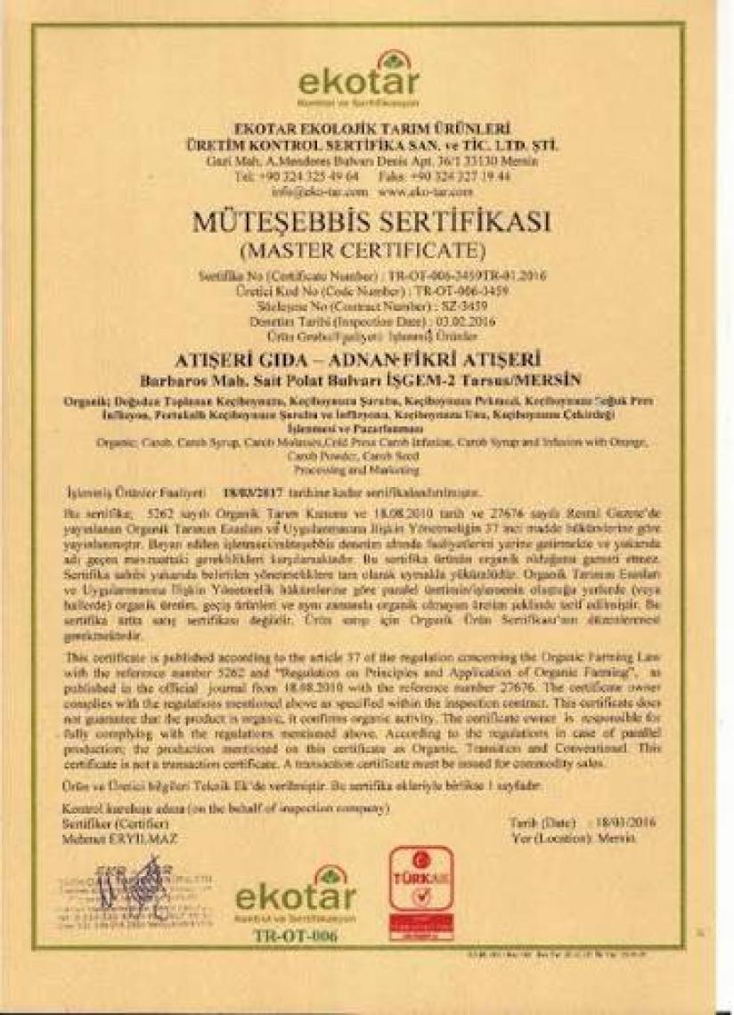 Atışeri Mersin Organik Keçiboynuzu 670 gr