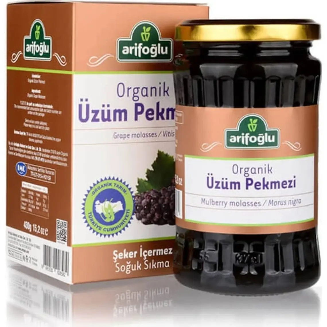 Arifoğlu Organik Üzüm Pekmezi 430 Gr (Soğuk Sıkım)