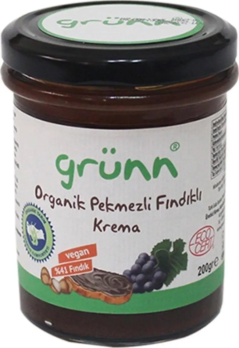 Grünn Organik Pekmezli Fındıklı Krema 200 gr