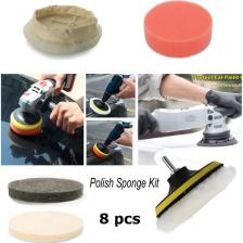 Depolife Araç Kaporta Tampon Boya Tamir Polisaj Kiti Cırt Taban Zımpara Yün Keçe Sünger Zımpara Fiber Set