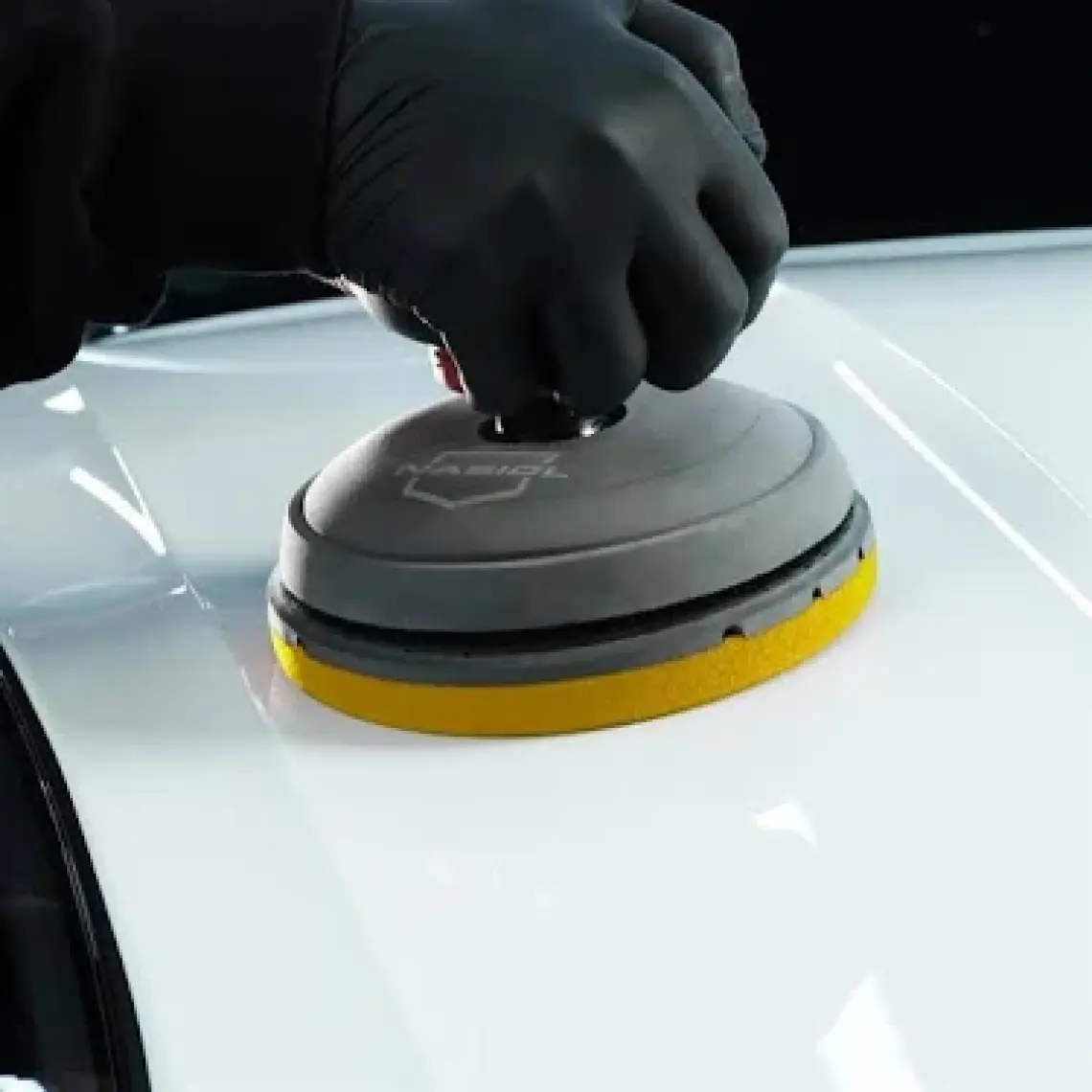 Nasiol Özel Hava Kanallı Polisaj Süngeri/Pedi-Ağır Çizik Giderici-150mm-Bordo-Araç Pasta Cila Pedi