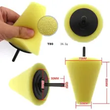 Badem10 Oto Araç Araba Jant Pasta Cila Çizik Giderici Yün Polisaj Süngeri Pedi 115 Mm Parlatma 14 Parça Seti