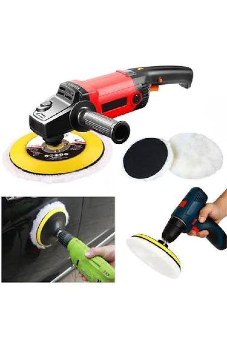 Badem10 Araba Araç Oto Pasta Cila Çizik Giderici Polisaj Yünü Pedi Keçesi Süngeri 115 Mm Cırt Taban Matkap 4'lü Set