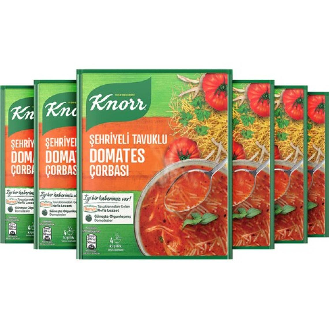 Knorr Hazır Çorba Şehriyeli Tavuklu Domates Çorbası 4 Kişilik 76 Gx6