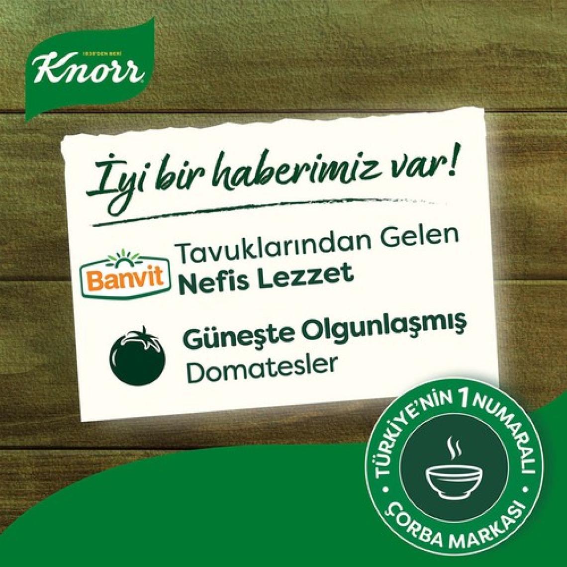 Knorr Hazır Çorba Şehriyeli Tavuklu Domates Çorbası 4 Kişilik 76 Gx6