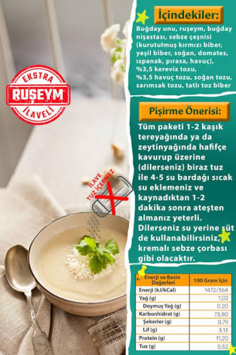 Makarna Lütfen Kerevizli ve Havuçlu Sebze Çorbası (+8. ay-50 gram)