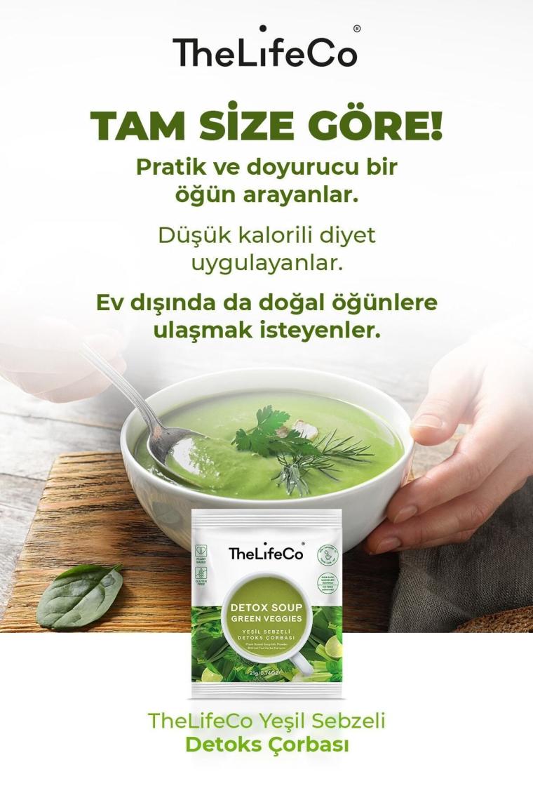 Katkısız Yeşil Sebzeli Detoks Çorbası Karışımı 21 G - 12’li Kutu (DÜŞÜK KALORİLİ, VEGAN, GLUTENSİZ)