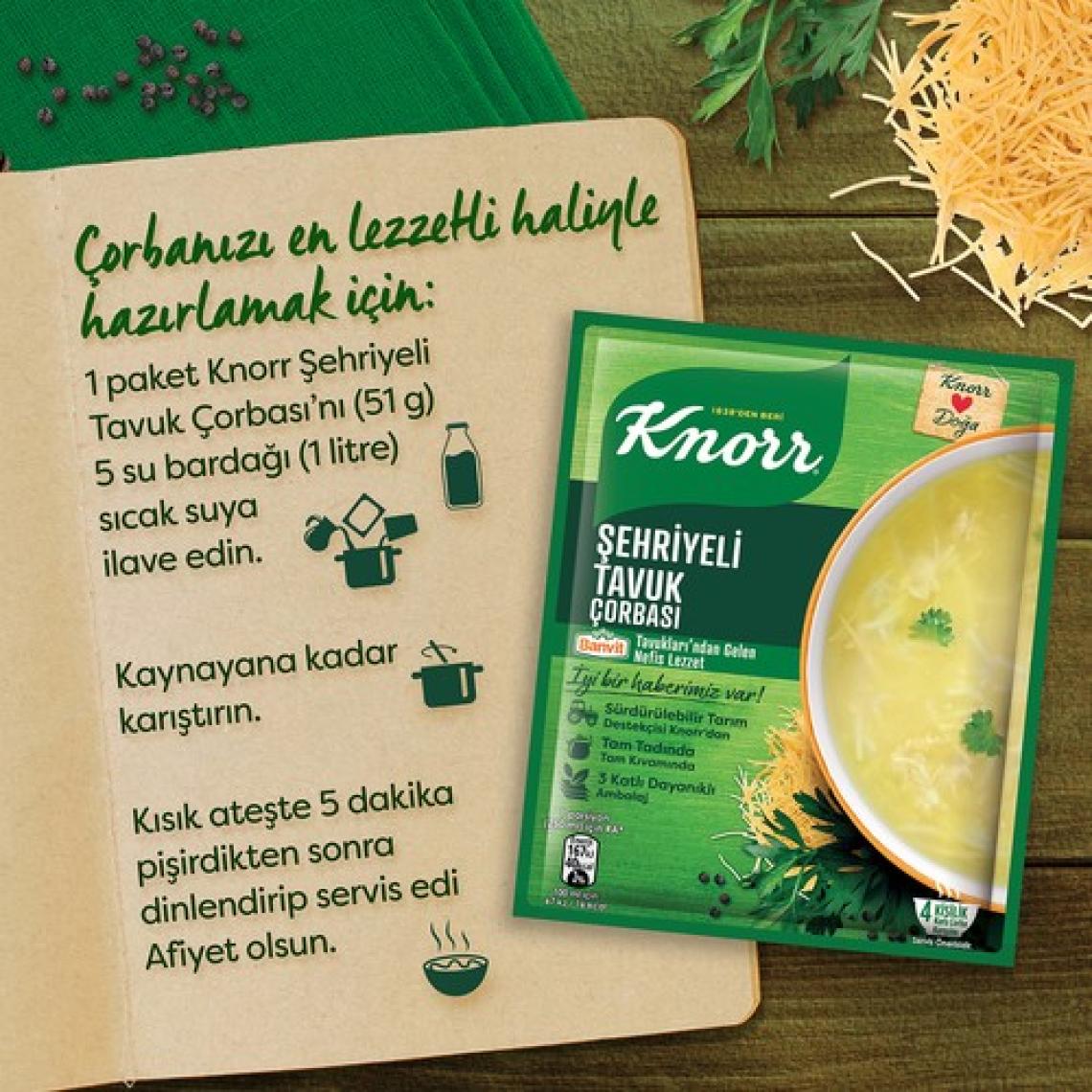 Knorr Hazır Çorba Şehriyeli Tavuk 4 Kişilik  51 g
