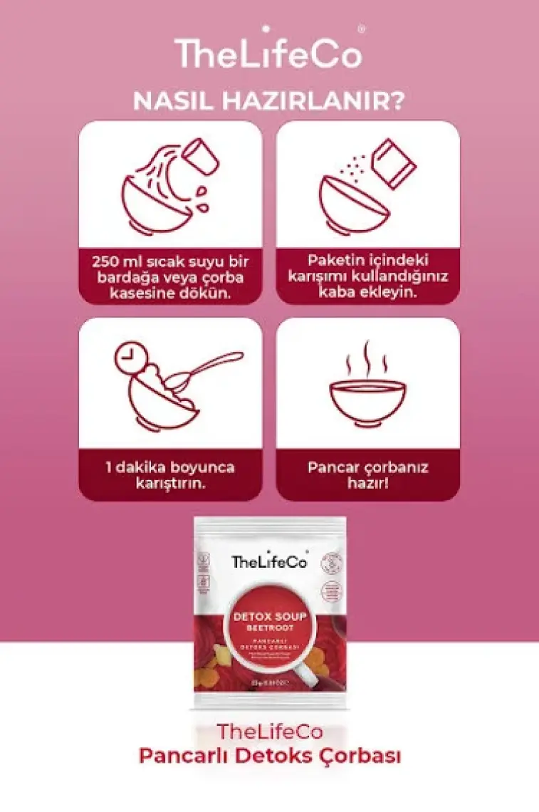 TheLifeCo Pancarlı Detoks Çorbası 23 gr 12’li (glutensiz, vegan)