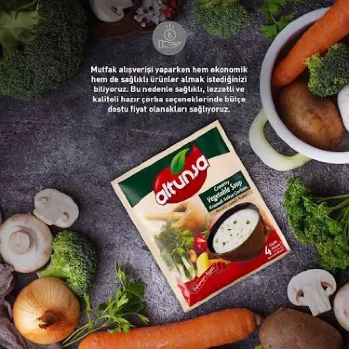 Altunsa Hazır Çorba Kremalı Sebze 60 gr