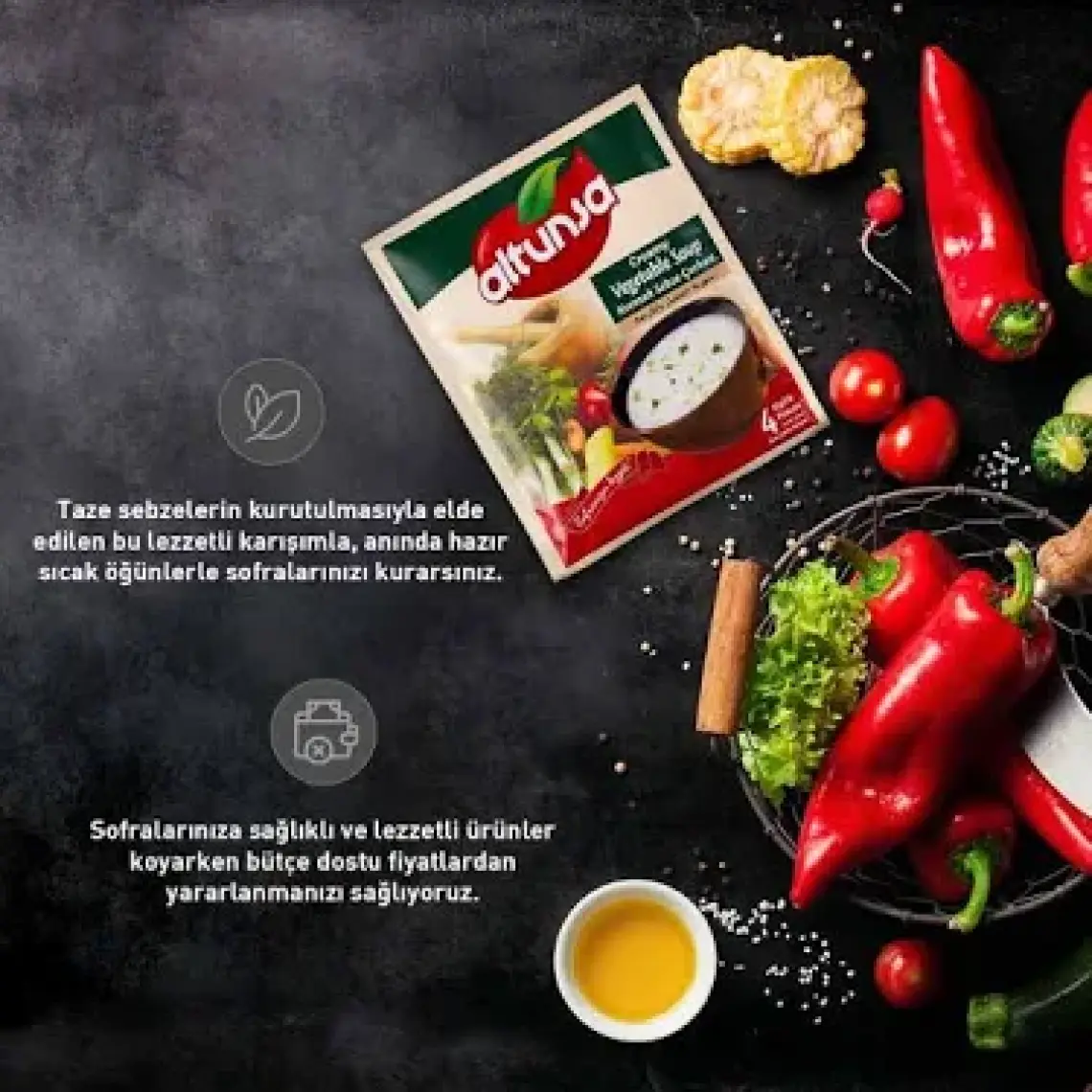 Altunsa Hazır Çorba Kremalı Sebze 60 gr