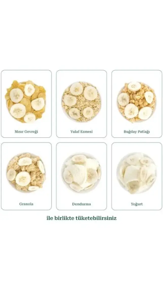 Muz Kuru Meyve Cipsi - Dondurularak Kurutulmuş Freeze Dried Çıtır Muz