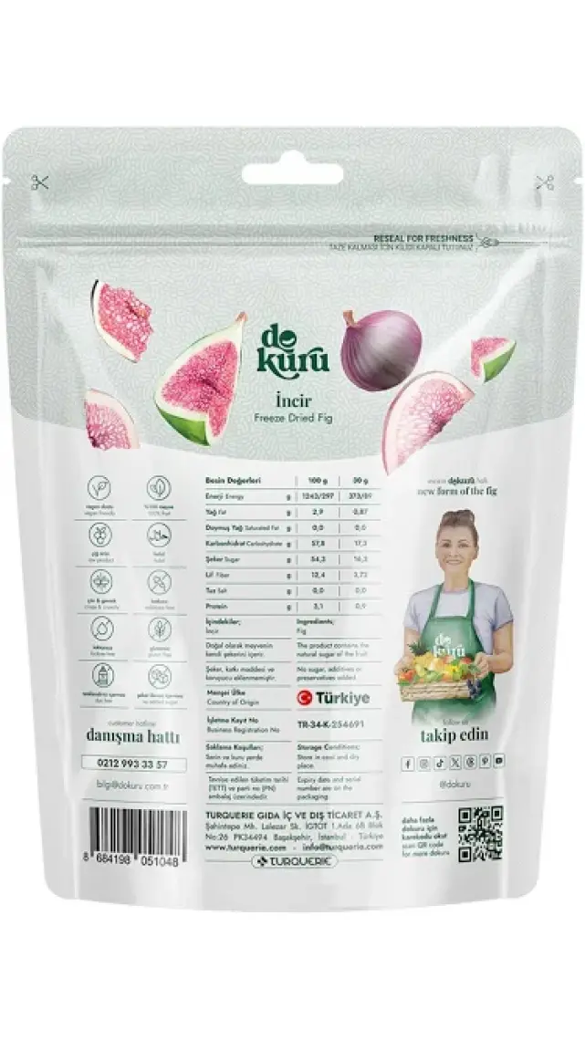 Dokuru Incir Kuru Meyve Cipsi - Dondurularak Kurutulmuş Freeze Dried Çıtır Incir