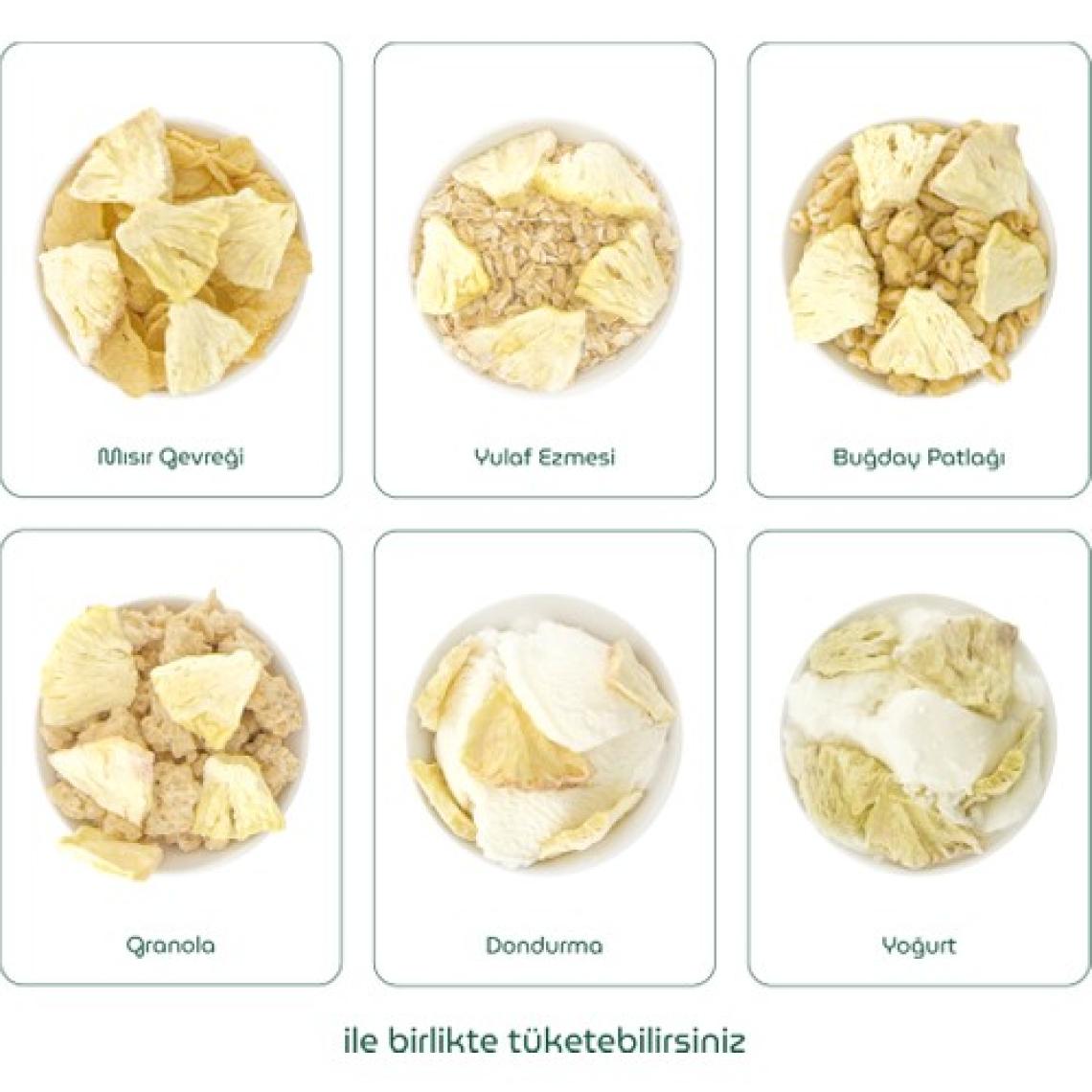 Dokuru Ananas Kuru Meyve Cipsi - Dondurularak Kurutulmuş Freeze Dried Çıtır Ananas