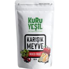Kuru Yeşil Dried Fruit - Karışık Meyve Kurusu - Dried Fig - Dried Apricot - Apple - Cherry - Mulberry - 100gr