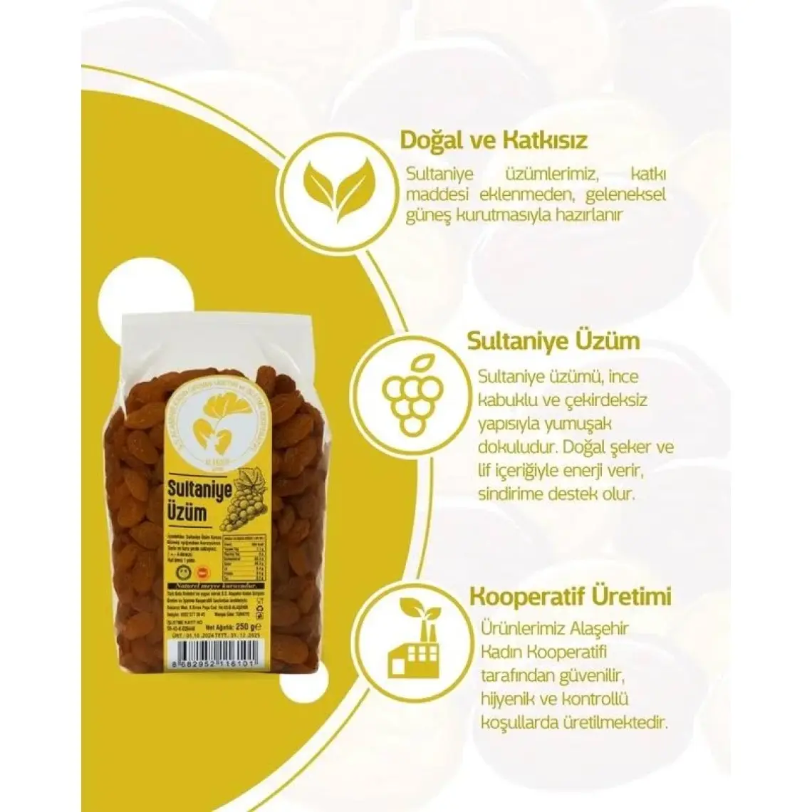 Sultaniye Kuru Üzüm 250 Gr.