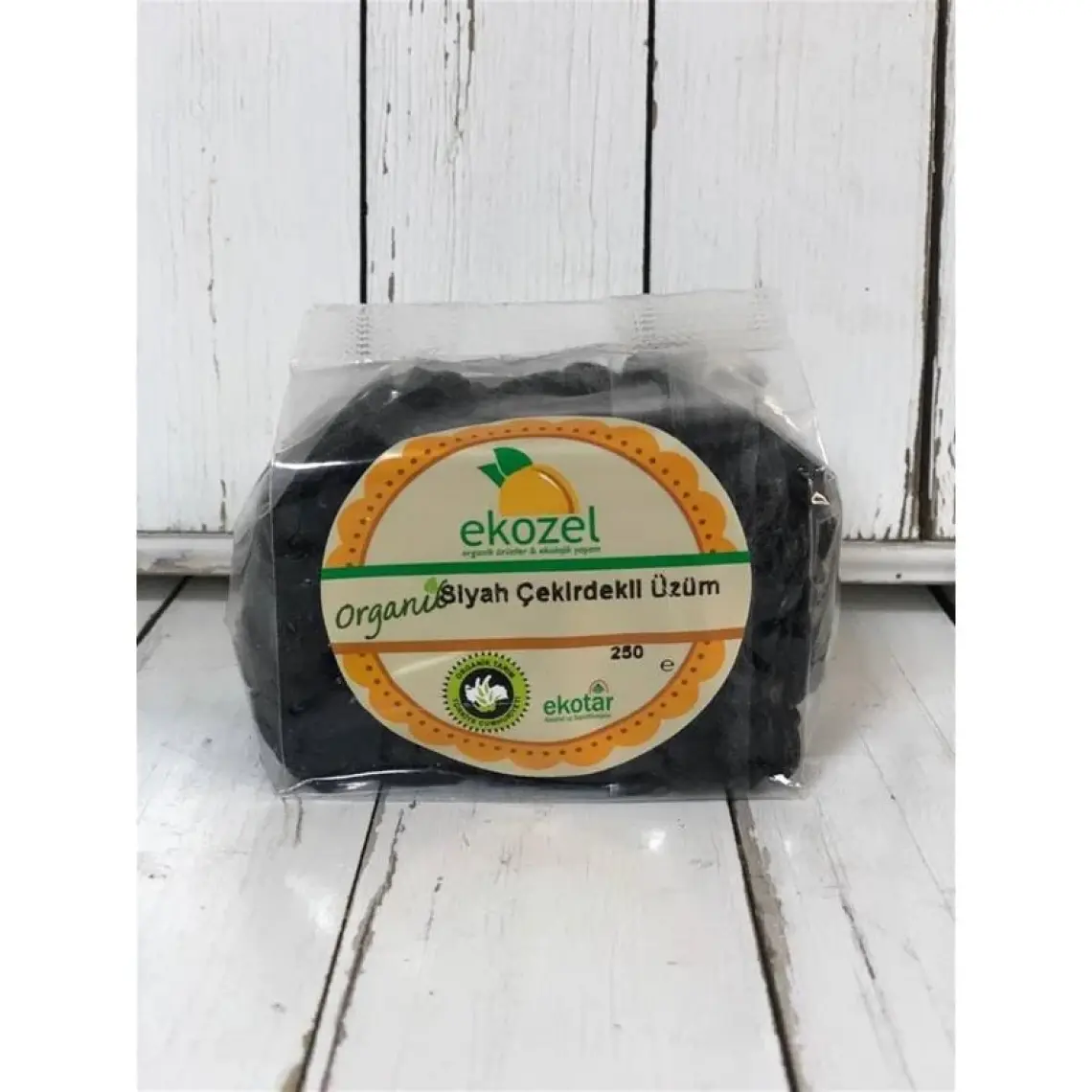 Ekozel Organik Çekirdekli Siyah Üzüm Kurusu 250 gr