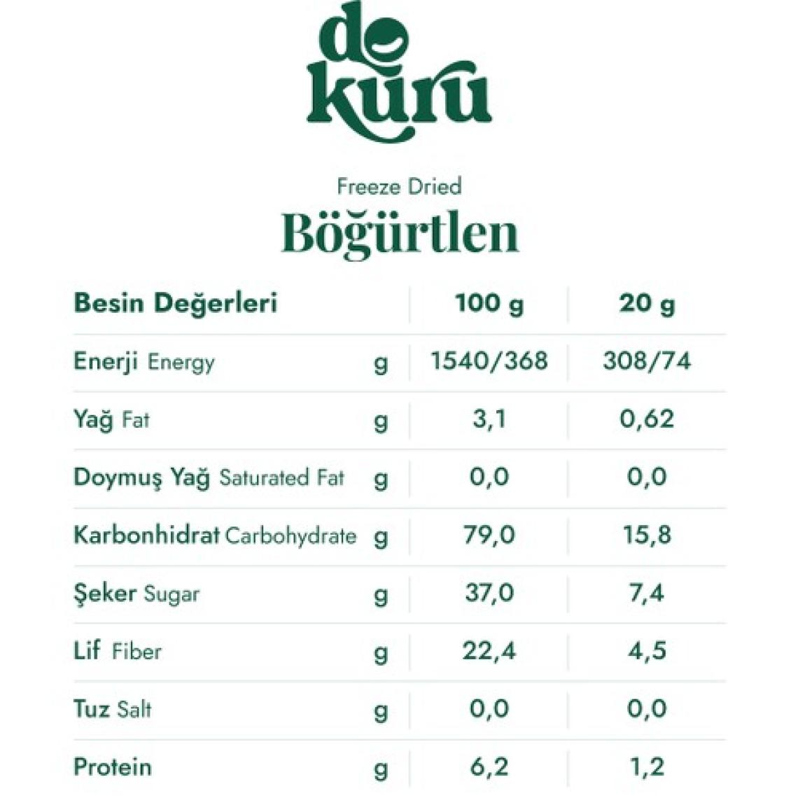 Dokuru Böğürtlen Kuru Meyve Cipsi - Dondurularak Kurutulmuş Freeze Dried Çıtır Böğürtlen