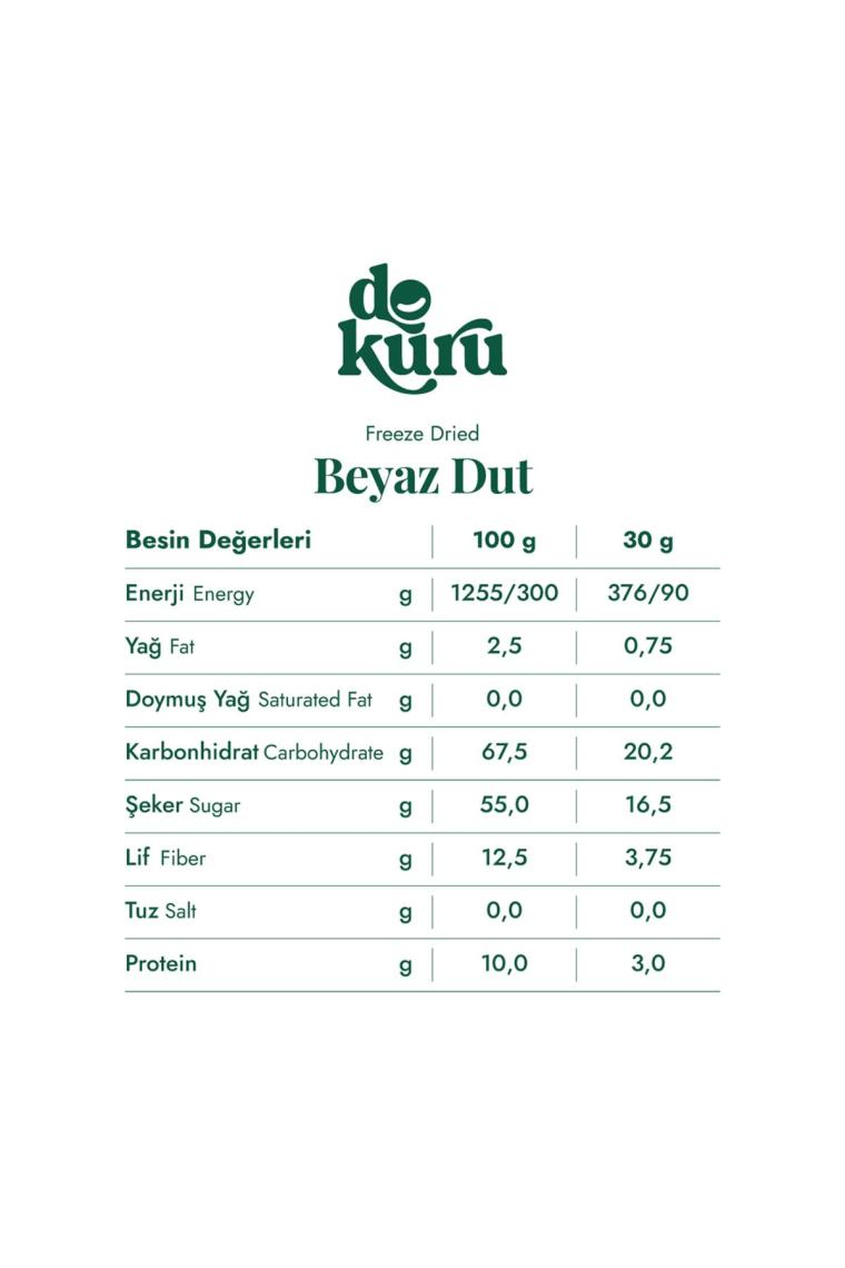 Dut Kurusu Meyve Cipsi - Dondurularak Kurutulmuş Freeze Dried Çıtır Dut
