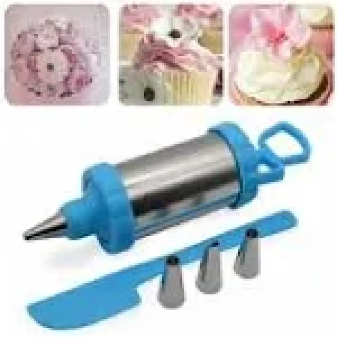 Lovyco Krema Sıkma Pompası ve 4 Adet Metal Duy Uçları