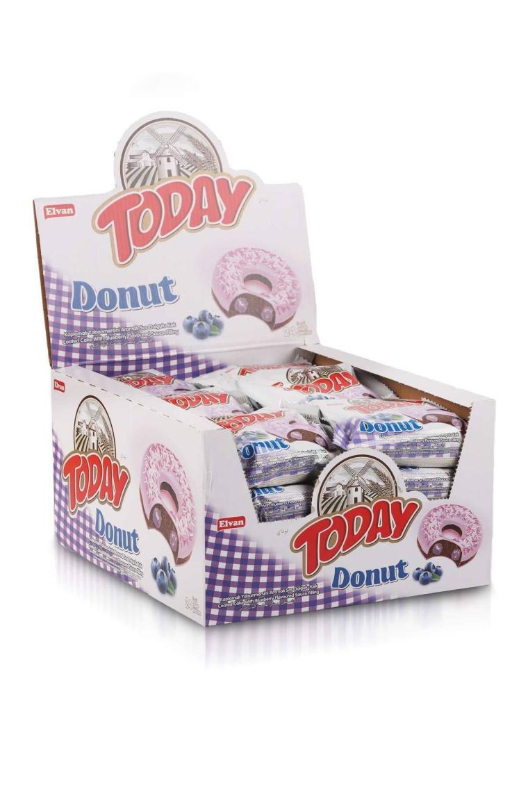 Today Donut Kek Yabanmersinli 35gr. 24 Adet (1 Kutu)