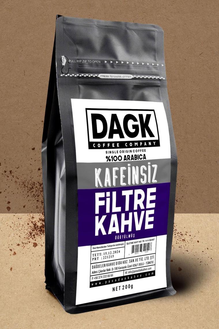 Kafeinsiz Filtre Kahve Öğütülmüş 200g